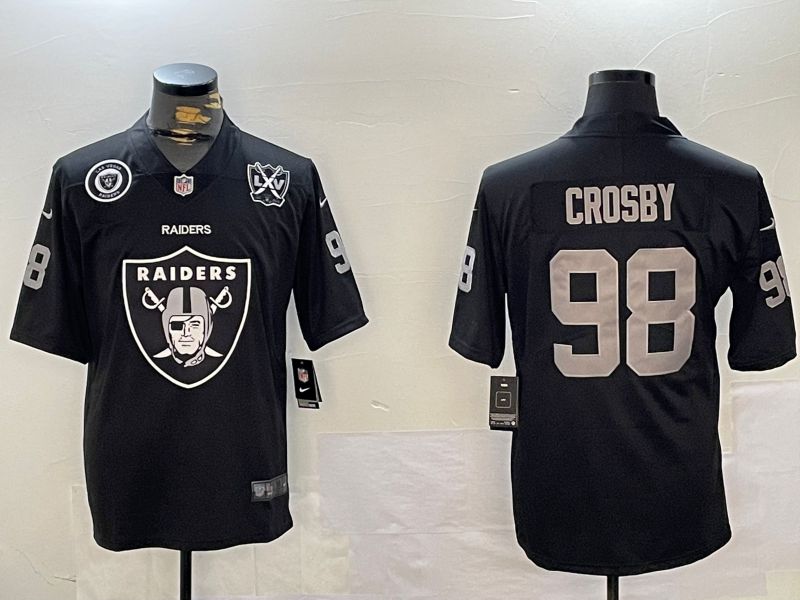 Men Oakland Raiders #98 Crosby Black 2024 Nike Limited NFL Jersey style 12013